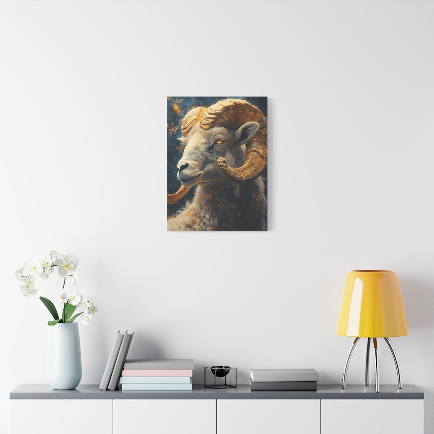 Ram Portrait Matte Canvas Wall Art, Animal Decor for Home, Rustic Wall Decor, Gift for Animal Lovers, Unique Birthday Gift