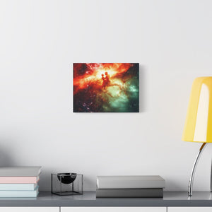Cosmic Love Canvas Art, Celestial Couple Print, Space Wall Decor, Romantic Gift, Unique Home Artwork