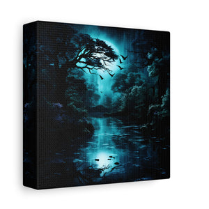 Nature-Inspired Stretched Canvas Art for Home Decor, Serenity Wall Art, Blue Forest Landscape, Perfect Gift for Nature Lovers, [...]