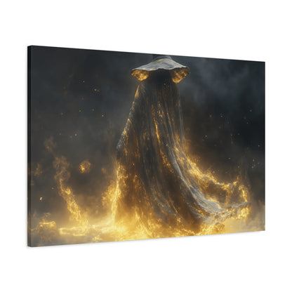 Canvas Wall Art, Fantasy Decor, Wizard Artwork, Fire Theme, Mystical Home Accent