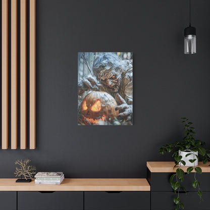 Halloween Canvas Art Print, Creepy Wall Decor, Spooky Home Decor, Haunted House Decoration, Fall Artwork, Pumpkin Scare