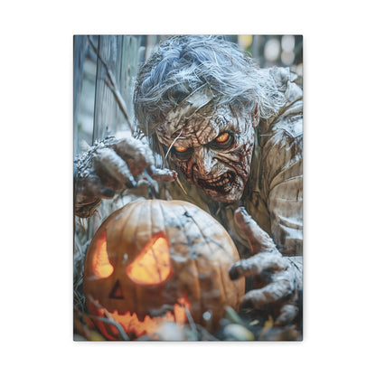 Halloween Canvas Art Print, Creepy Wall Decor, Spooky Home Decor, Haunted House Decoration, Fall Artwork, Pumpkin Scare