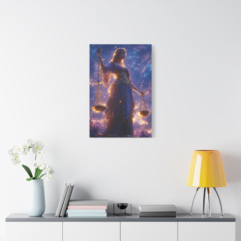 Elegant Justice-Themed Canvas Art Print, Inspirational Home Decor, Perfect Gift for Law Students, Libra Decor, Goddess of Justice Wall Art