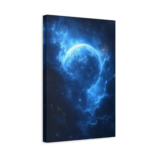 Stellar Canvas Art Print, Galaxy Wall Décor, Celestial Home Decoration, Starry Night Artwork, Cosmic Blue Decor