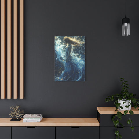 Canvas Wall Art - Mystical Water Goddess, Ethereal Decor for Home, Unique Gift for Art Lovers, Nautical Theme, Ocean Inspired