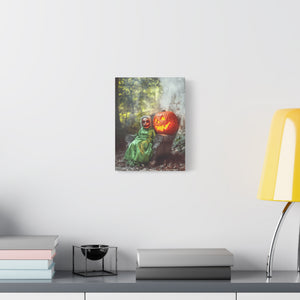 Spooky Halloween Canvas Art, Halloween Decor, Wall Art, Frightening Artwork, Fall Decorations, Pumpkin Queen
