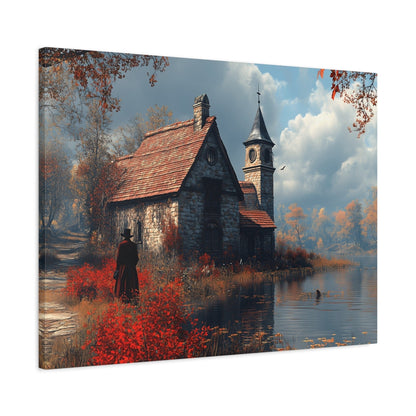 Rustic Art Canvas, Wall Decor, Home Decoration, Cozy Living Room, Nature Scene, Ideal for Holidays