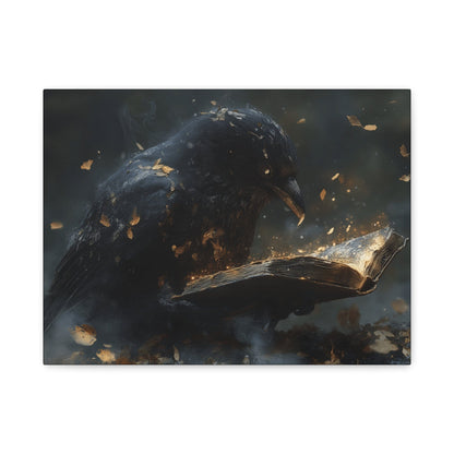 Mystical Raven Canvas Art Print, Gothic Wall Decor, Witchy Home Aesthetic, Unique Gift, Dark Fantasy Decoration