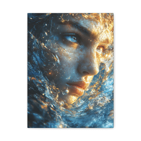 Artistic Canvas Print - Abstract Water Woman | Ocean-Themed Decor, Gallery Wall Art, Unique Home Decoration, Aquatic Aesthetic, Gift