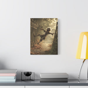 Halloween Skeleton Canvas Wall Art, Spooky Home Decor, Ghoulish Gift, Autumn Decoration, Creepy Wall Hanging
