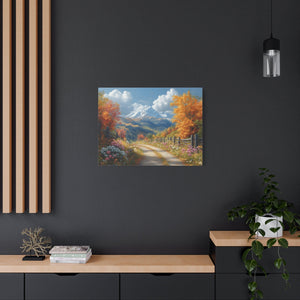 Nature-Inspired Stretched Canvas Art, Scenic Autumn Landscape Wall Decor, Home Decoration, Gift for Nature Lovers, Nostalgic Art