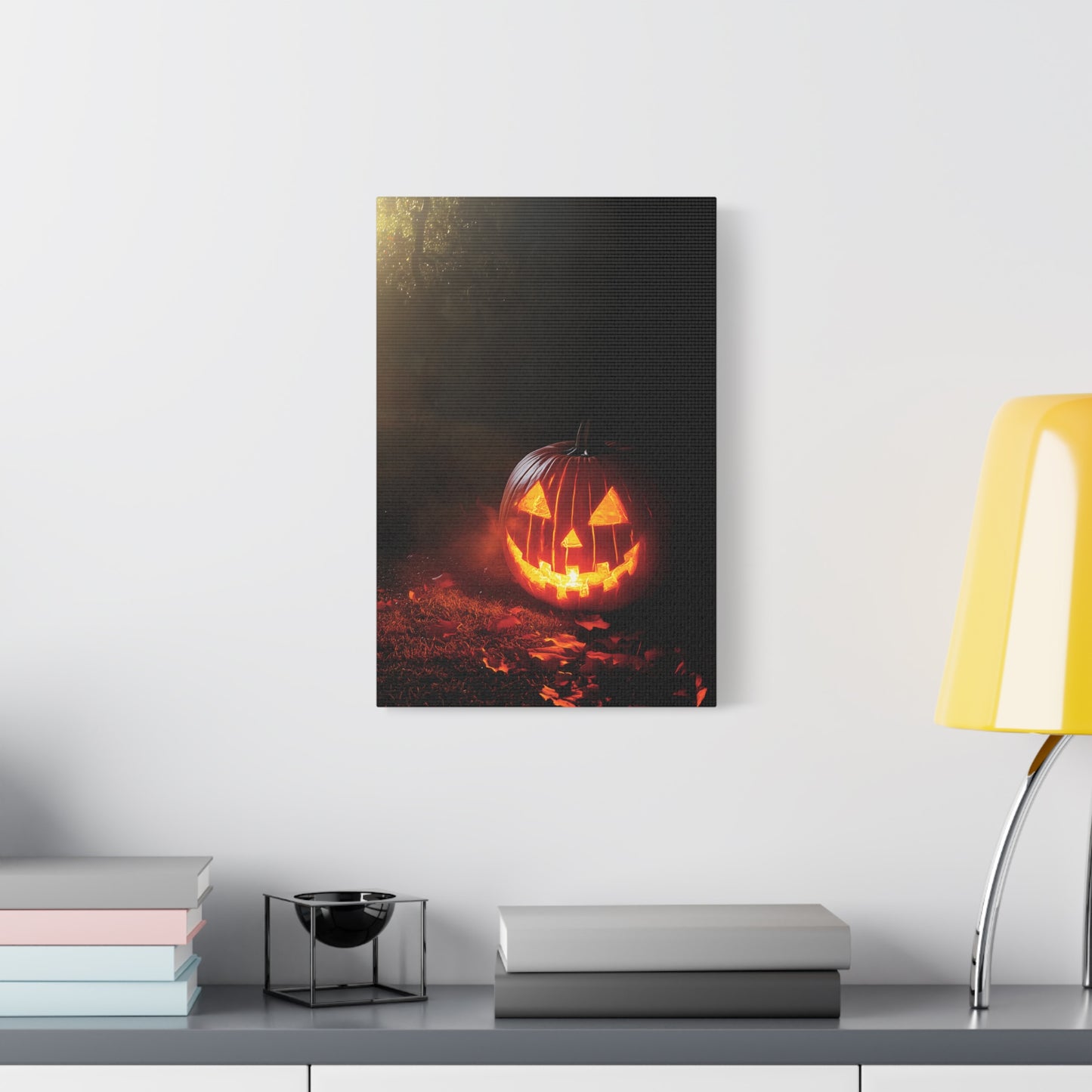 Halloween Pumpkin Canvas Art Print, Spooky Wall Decor, Fall Home Decoration, Halloween Party Decoration, Pumpkin Artwork