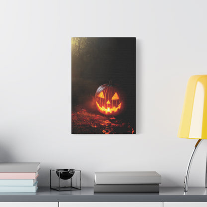 Halloween Pumpkin Canvas Art Print, Spooky Wall Decor, Fall Home Decoration, Halloween Party Decoration, Pumpkin Artwork