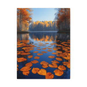 Autumn Reflections Canvas Print, Fall Decor, Nature Wall Art, Home Interior, Seasonal Artwork, Perfect Gift for All Occasions