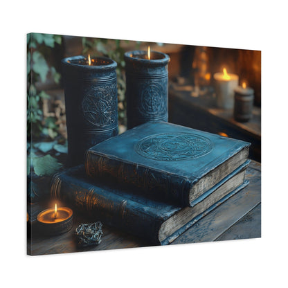 Enchanting Matte Canvas Wall Art, Cozy Home Decor, Perfect for Bohemian Vibes, Fall Celebrations, Unique Gift for Book Lovers