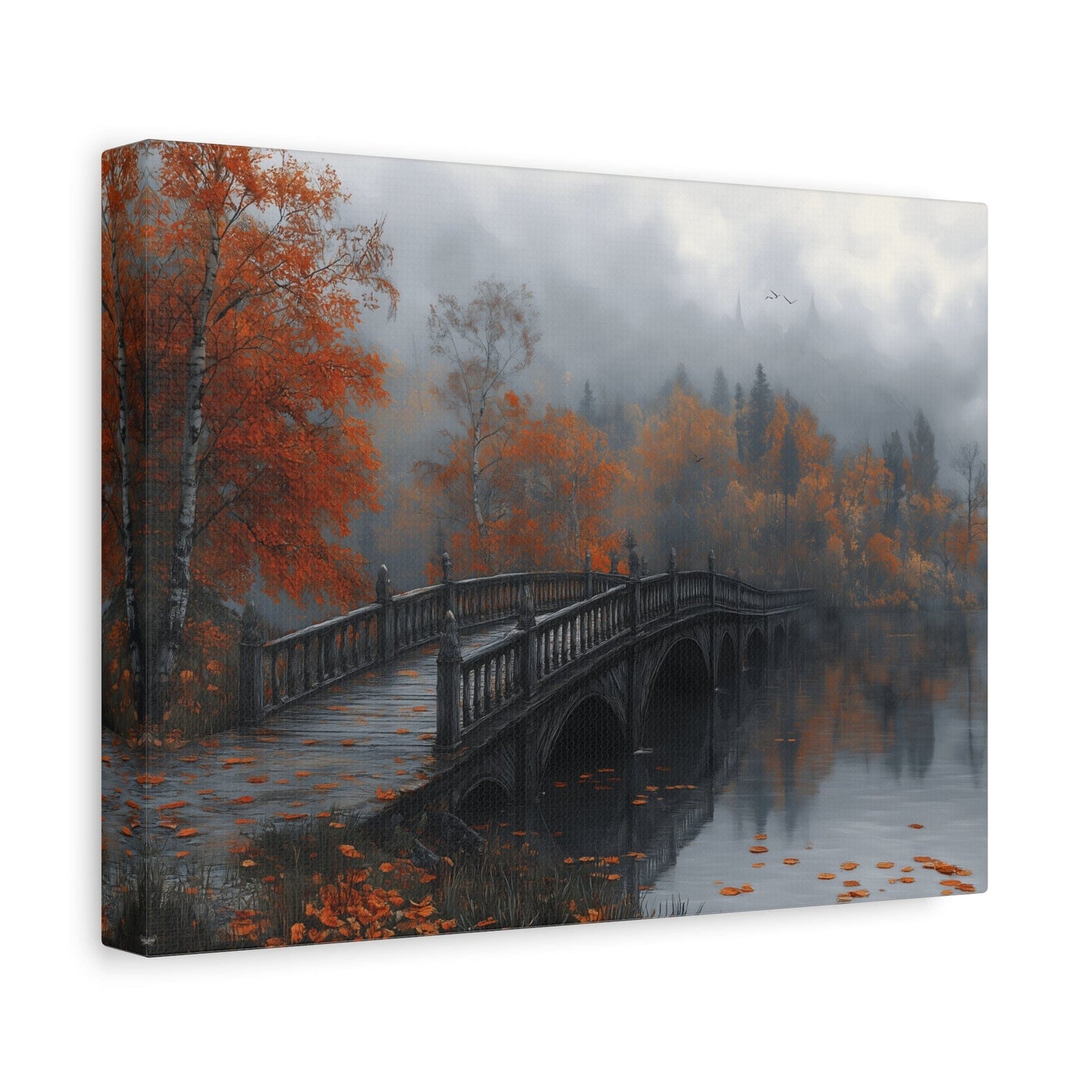 Autumn Landscape Canvas Print, Cozy Home Decor, Fall Artwork for Living Room, Gift for Nature Lovers, Fall Themed Wall Art