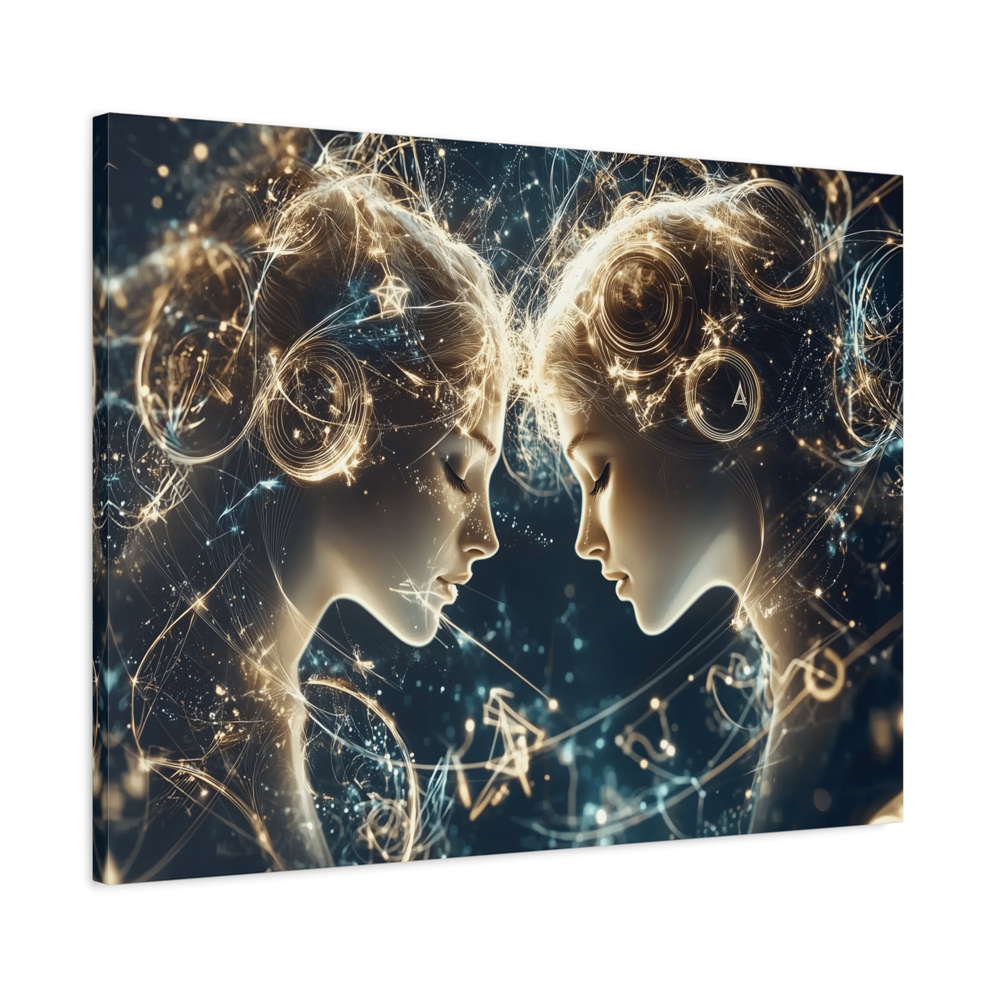 Celestial Gemini Canvas Print, Cosmic Art, Home Decor, Gift for Her, Astrology Wall Art, Unique Artwork, Gallery Wall