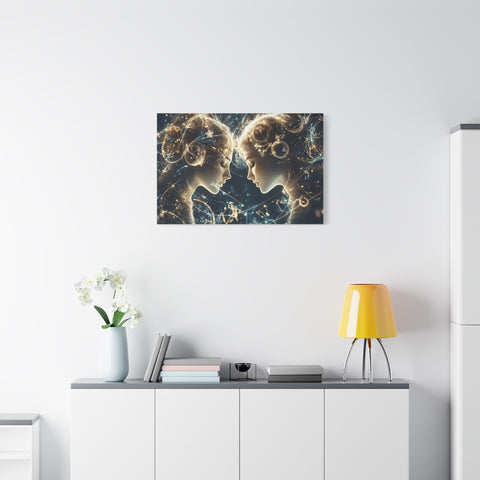 Celestial Gemini Canvas Print, Cosmic Art, Home Decor, Gift for Her, Astrology Wall Art, Unique Artwork, Gallery Wall