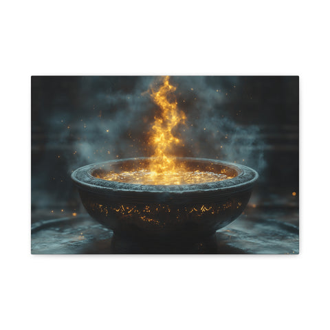 Mystical Fire Canvas Art, Home Decor, Aura Wall Art, Gift for Nature Lovers, Fantasy Room Decoration