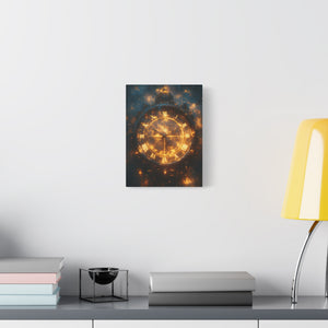 Ethereal Clock Canvas Wall Art, Timeless Décor, Night Sky Art, Galactic Home Décor