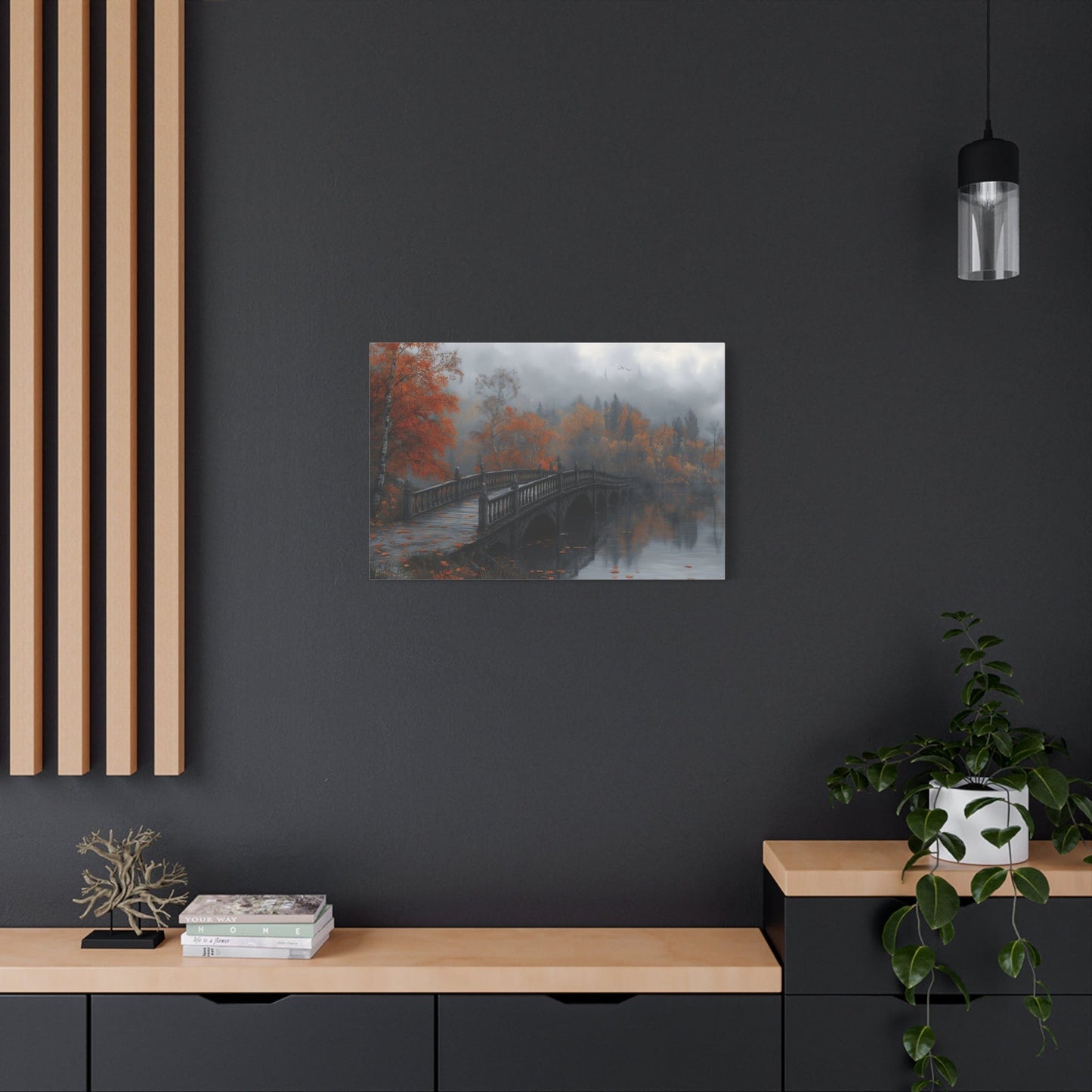 Autumn Landscape Canvas Print, Cozy Home Decor, Fall Artwork for Living Room, Gift for Nature Lovers, Fall Themed Wall Art