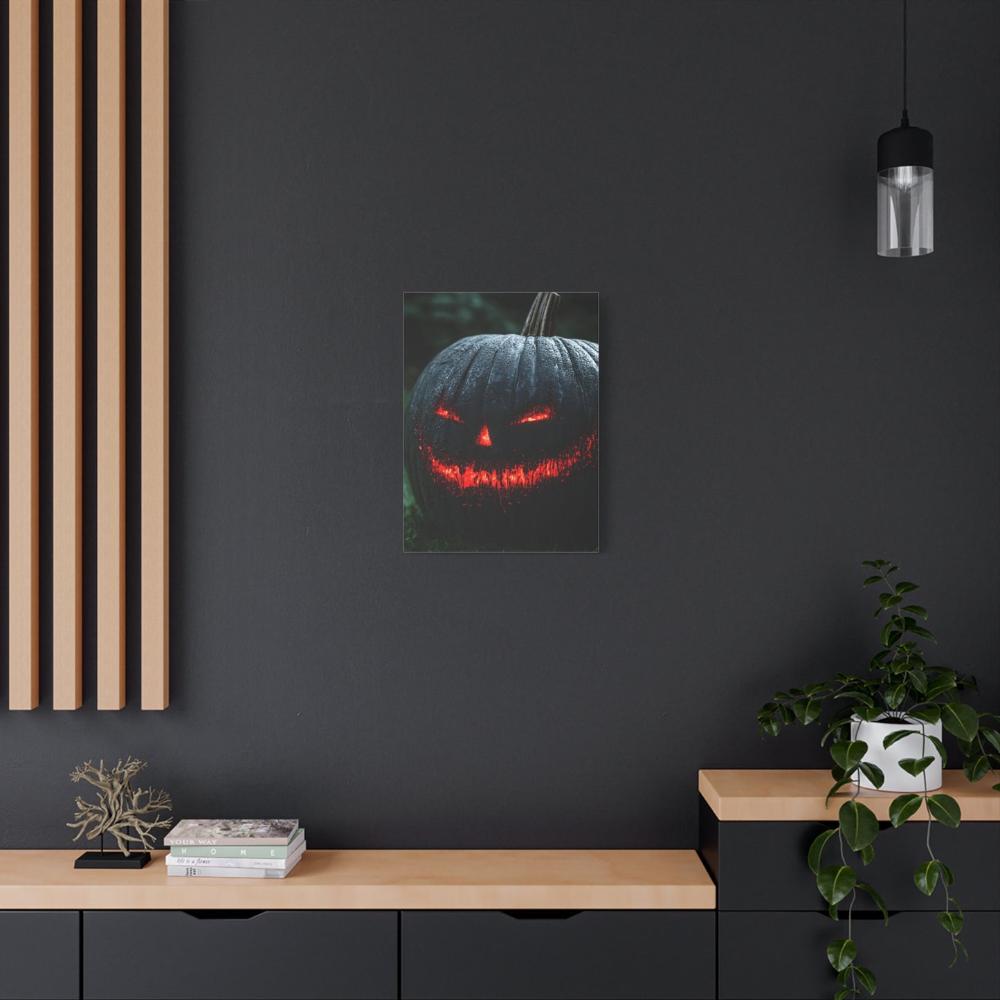 Spooky Halloween Canvas Art, Pumpkin Wall Decor for Fall, Haunted House Decoration, Halloween Gift, Trick-or-Treat Decor