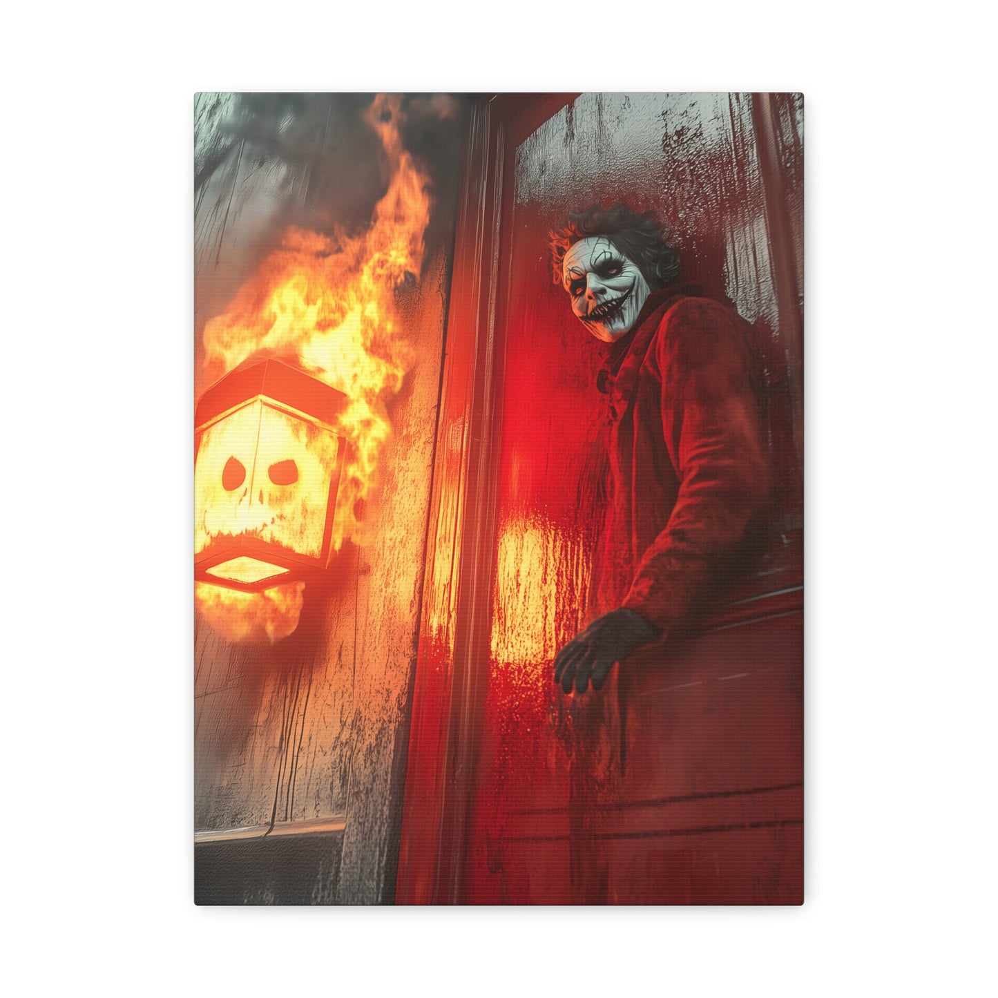 Halloween Horror Art Print, Spooky Home Decor, Creepy Wall Art, Unique Gift for Haunted House Lovers, Matte Canvas Artwork