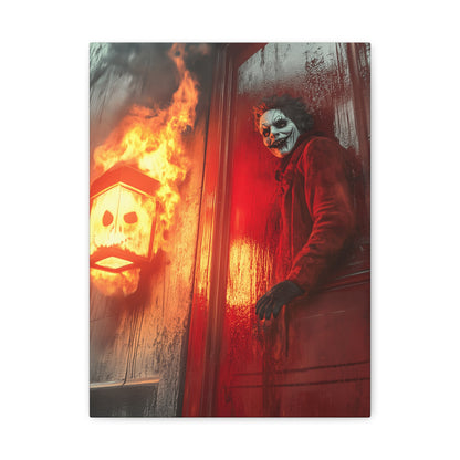 Halloween Horror Art Print, Spooky Home Decor, Creepy Wall Art, Unique Gift for Haunted House Lovers, Matte Canvas Artwork