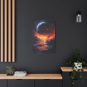 Stretched Canvas Art Print, Cosmic Landscape, Wall Decor, Galaxy Artwork, Home Gallery, Celestial Gift, Space Vibe