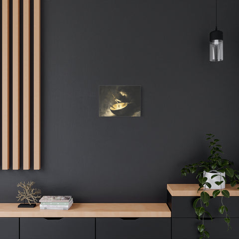 Mystical Canvas Art: Enchanting Witch in Black and Gold, Fantasy Wall Decor, Home & Kitchen Art, Unique Gift for Occasions