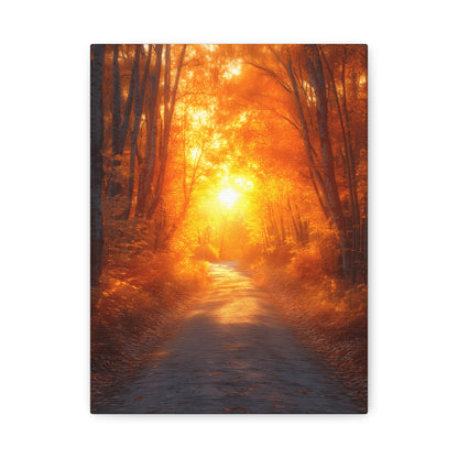 Autumn Pathway Canvas Print, Fall Decor, Nature Wall Art, Home Decor, Gift for Nature Lovers, Cozy Living Room Decoration