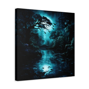 Nature-Inspired Stretched Canvas Art for Home Decor, Serenity Wall Art, Blue Forest Landscape, Perfect Gift for Nature Lovers, [...]