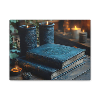 Enchanting Matte Canvas Wall Art, Cozy Home Decor, Perfect for Bohemian Vibes, Fall Celebrations, Unique Gift for Book Lovers