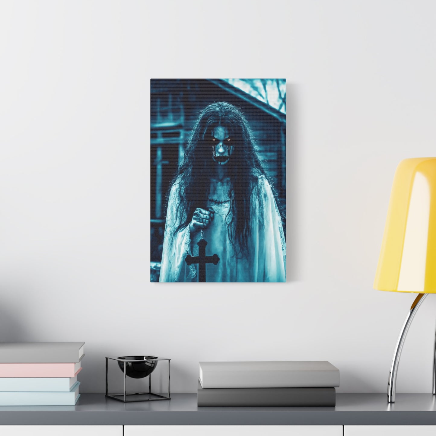 Spooky Horror Matte Canvas Wall Art - Creepy Decor for Halloween, Ghostly Home Decor, Dark Art for Gothic Lovers, Unique Gift Idea