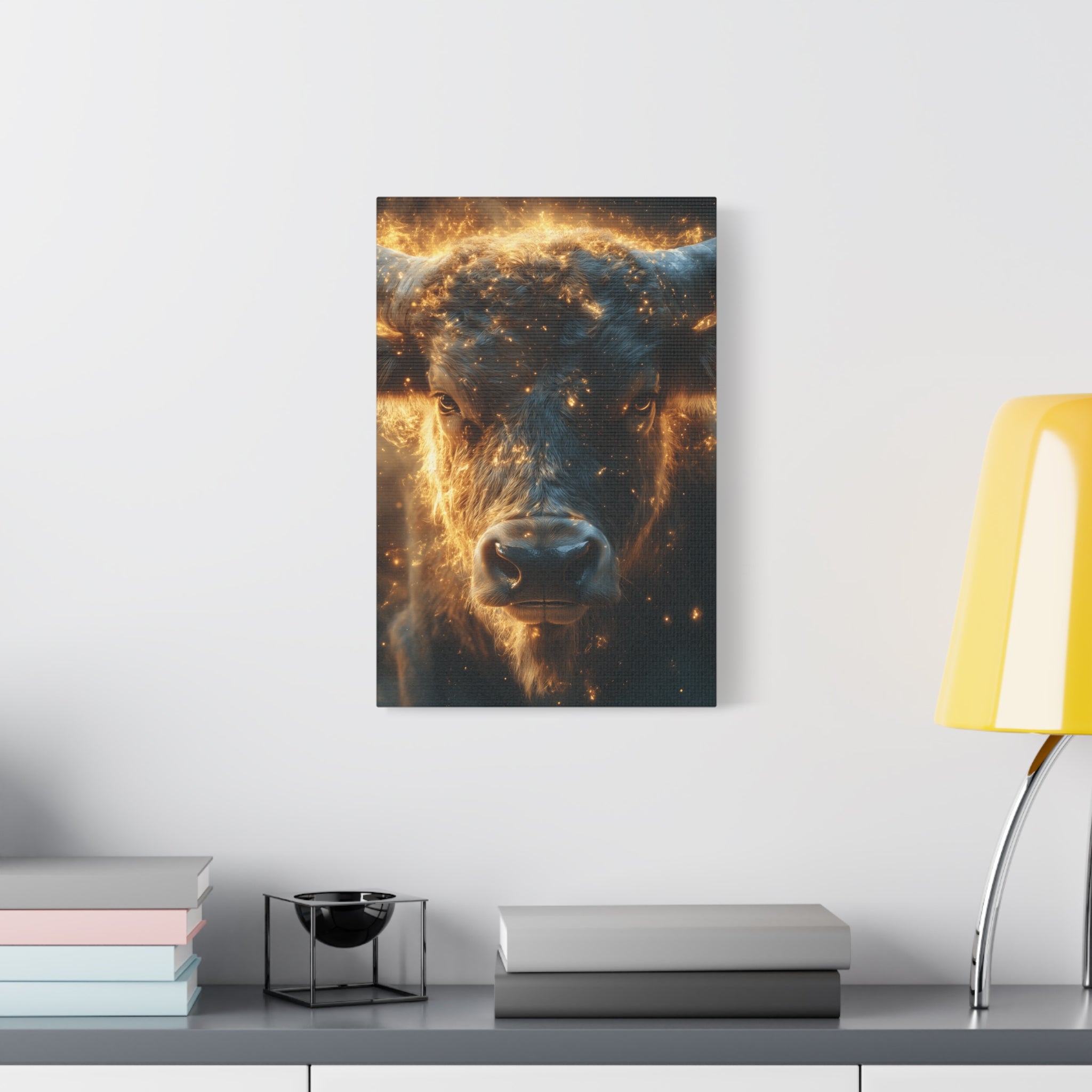 Stretched Canvas Wall Art, Bull Artwork for Home Decor, Rustic Farmhouse Style, Perfect Gift for Animal Lovers, Ideal for Living Room [...]