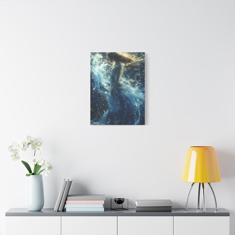 Canvas Wall Art - Mystical Water Goddess, Ethereal Decor for Home, Unique Gift for Art Lovers, Nautical Theme, Ocean Inspired
