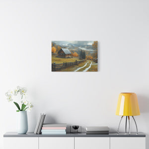 Autumn Landscape Canvas Art, Nature Wall Decor, Cozy Home Aesthetic, Seasonal Artwork, Gift for Nature Lovers