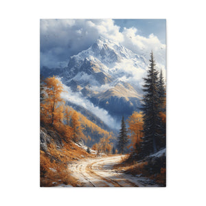 Stretched Canvas Wall Art, Scenic Mountain Landscape, Home Décor, Nature Wall Hanging, Autumn Vibes