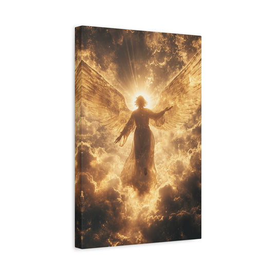 Heavenly Canvas Print, Angel Art, Inspirational Wall Decor, Spiritual Gift, Home Decor, Uplifting Artwork