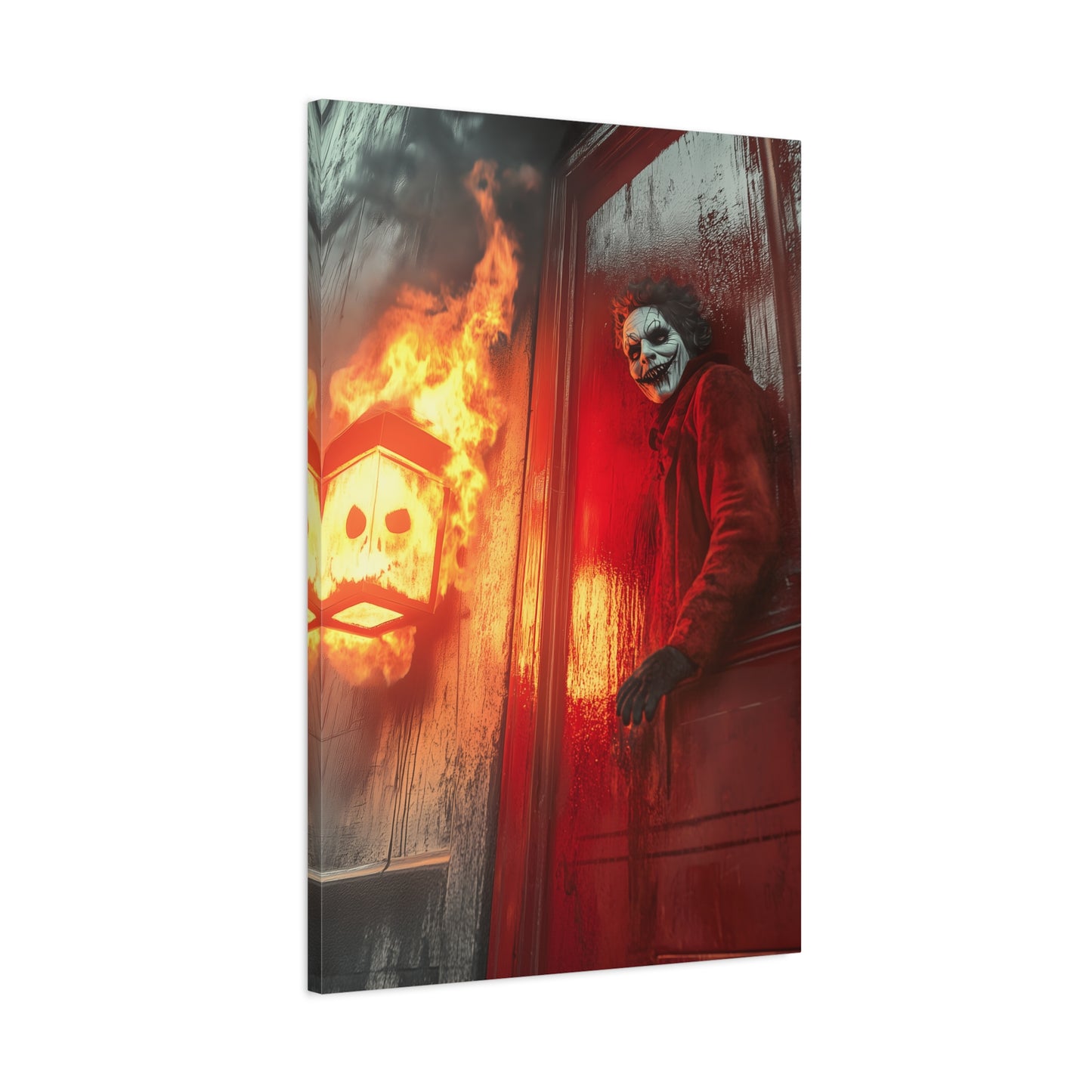 Halloween Horror Art Print, Spooky Home Decor, Creepy Wall Art, Unique Gift for Haunted House Lovers, Matte Canvas Artwork