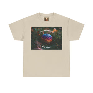 Playful Unisex Heavy Cotton Tee featuring humorous hacky sack graphic, perfect for casual wear.