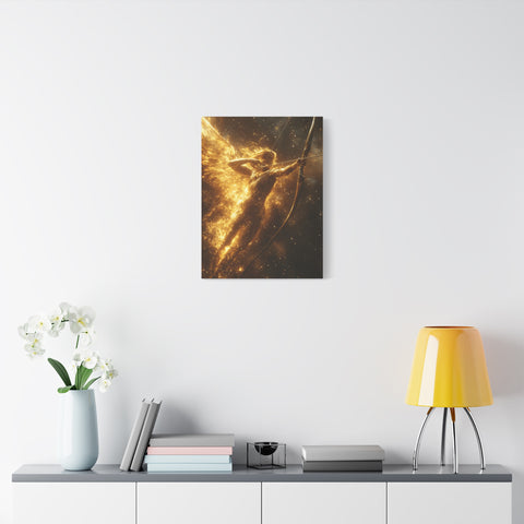 Golden Archer Canvas Print, Celestial Wall Art, Inspirational Home Decor, Rustic Gift, Fantasy Artwork