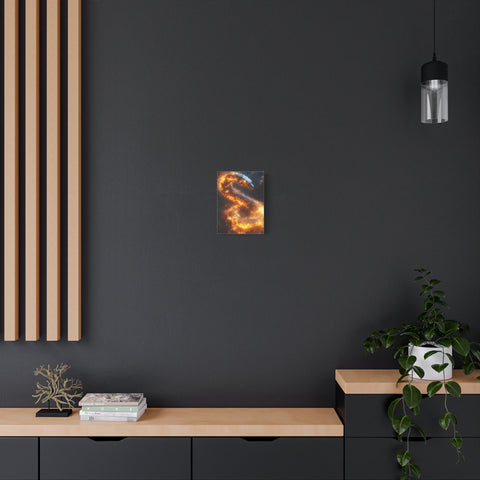 Canvas Wall Art: Fiery Serpent Design, Home Decor, Unique Gift, Fantasy Art, Living Room Wall Decor, Dragon Artwork