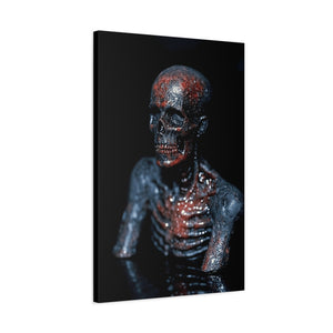 Stretched Canvas Art Print, Gothic Skeleton Wall Decor, Macabre Home Aesthetic, Halloween Wall Art, Dark Artwork for Spooky Vibes