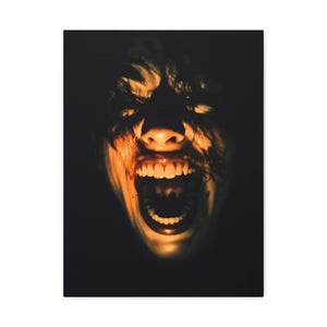 Screaming Face Art Print Canvas, Horror Wall Decor, Macabre Home Accent, Gothic Room Art, Unique Gift Idea