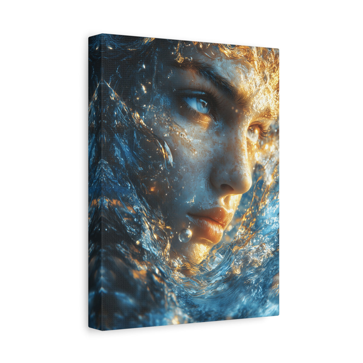 Artistic Canvas Print - Abstract Water Woman | Ocean-Themed Decor, Gallery Wall Art, Unique Home Decoration, Aquatic Aesthetic, Gift