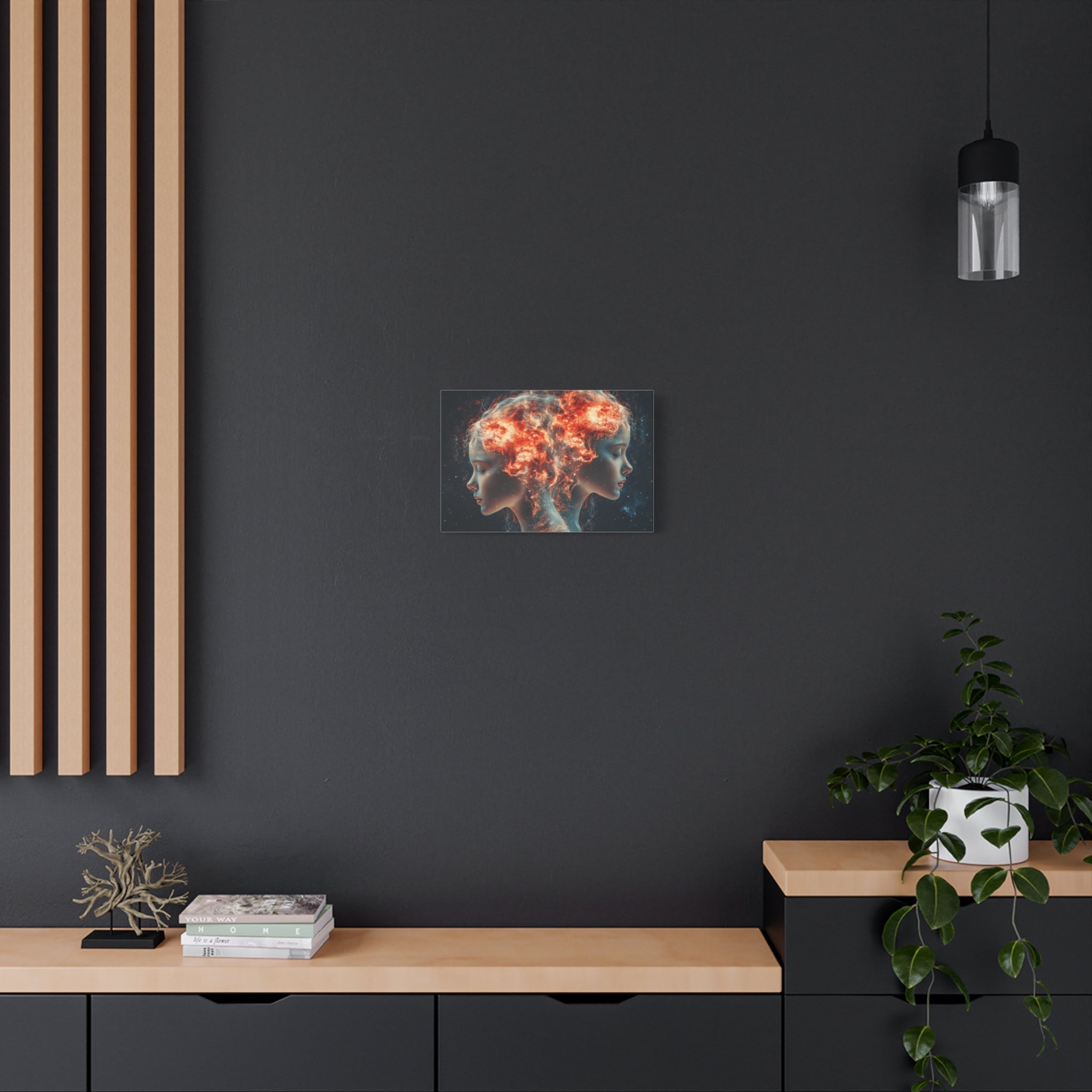 Celestial Portrait Canvas Art, Cosmic Wall Decor, Mystical Home Aesthetic, Gift for Art Lovers, Unique Space-Inspired Artwork