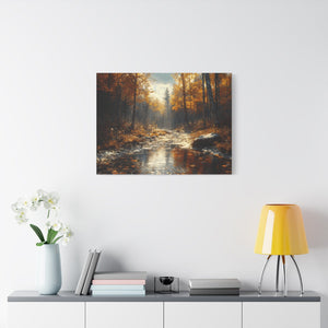 Autumn Landscape Canvas Wall Art, Cozy Fall Decor, Nature Print for Home, Rustic Living Room Artwork, Gift for Nature Lovers