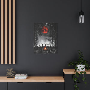 Mystical Campfire Canvas Print, Art Decor for Witchcraft, Halloween Nights, Boho Style, Unique Home Decoration, Gift for Spiritual Seekers