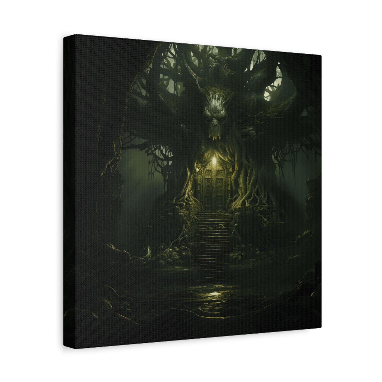 Mystical Forest Canvas Wall Art, Fantasy Decor, Enchanted Home, Gift for Nature Lovers, Dark Aesthetic Room Decor, Gothic Artwork